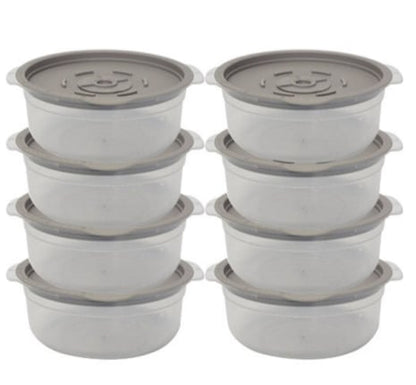 Home Master Microwave Rice Storage Containers | 600ml, Gray, 8-Pieces