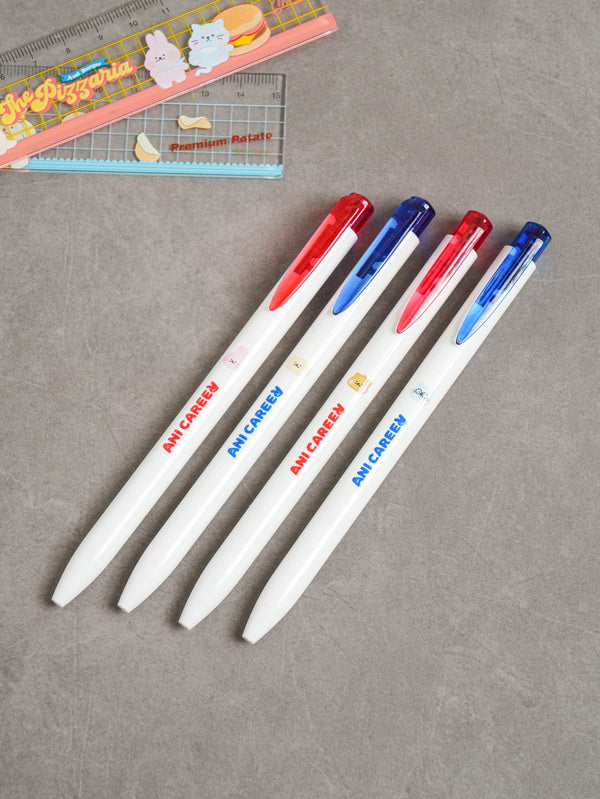 Ani Career Simple Ballpoint Pen 0.5 mm 4 Pack Red and Blue