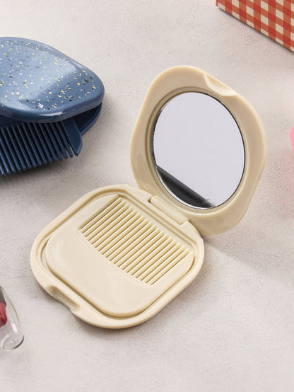 Compact Mini Comb and Mirror set