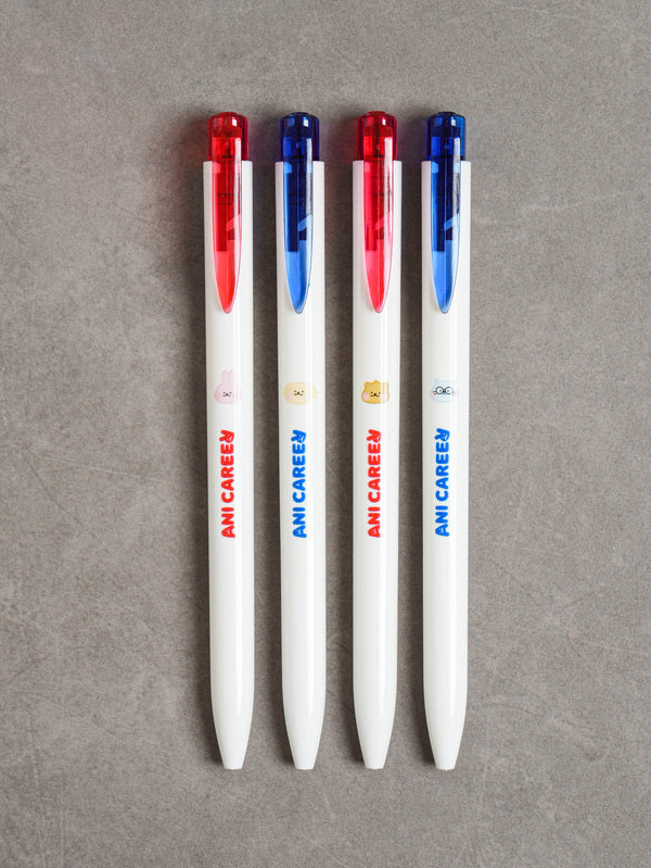 Ani Career Simple Ballpoint Pen 0.5 mm 4 Pack Red and Blue