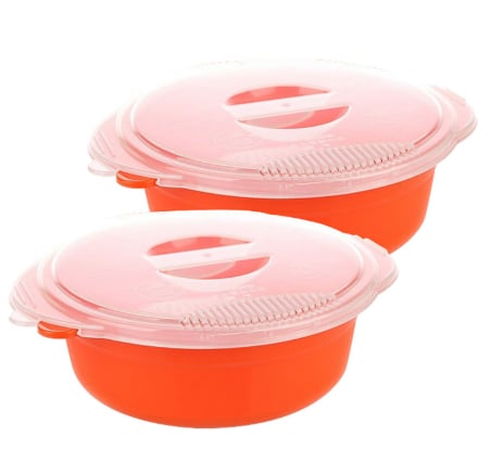 Easy & Free Matcook Ramen Container Set | Orange & Transparent, 2 Pieces