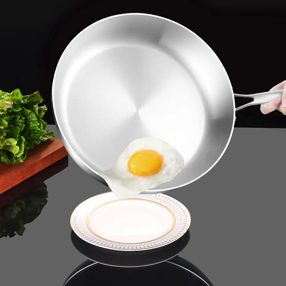 Stainless Steel Frying Pan with Silicone Cover - (22cm, 24cm, 26cm, 28cm, and 30cm)