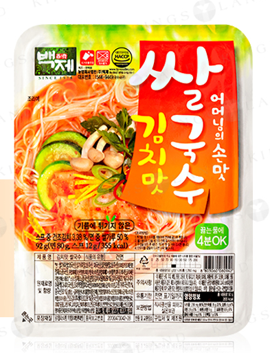 Baekje Rice Noodles - Kimchi Flavor 92g