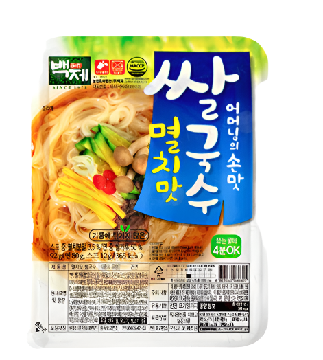 Baekje Rice Noodles Anchovy Flavor 92g