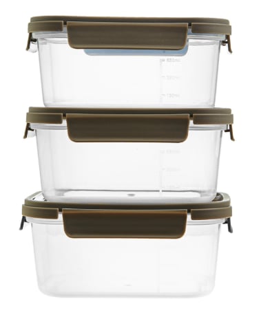 Comet BPA-Free Airtight Storage Containers (920mL) | Set of 3 | Stackable with Scale