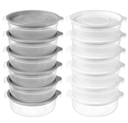 Comet Kitchen Microwave Storage Container 450ml, Gray & White 6+6 Set – Food Storage Solution